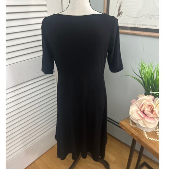 EILEEN FISHER Dress Womens Small Black Jersey Knit Asymmetric Minimalist Capsule - Picture 5 of 11